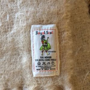 Royal Scot wrap. Mohair/wool. Cream. 60” x 17 1/2”